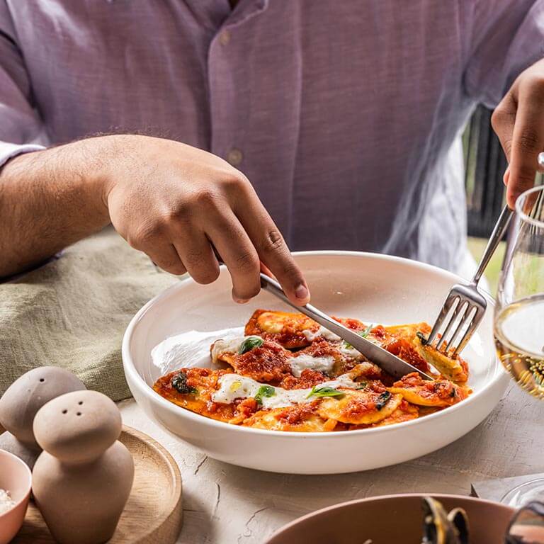 Ricotta & Nettle Mezzelune Ravioli