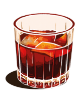 Christmas Cake Negroni Cocktail - Cartoon